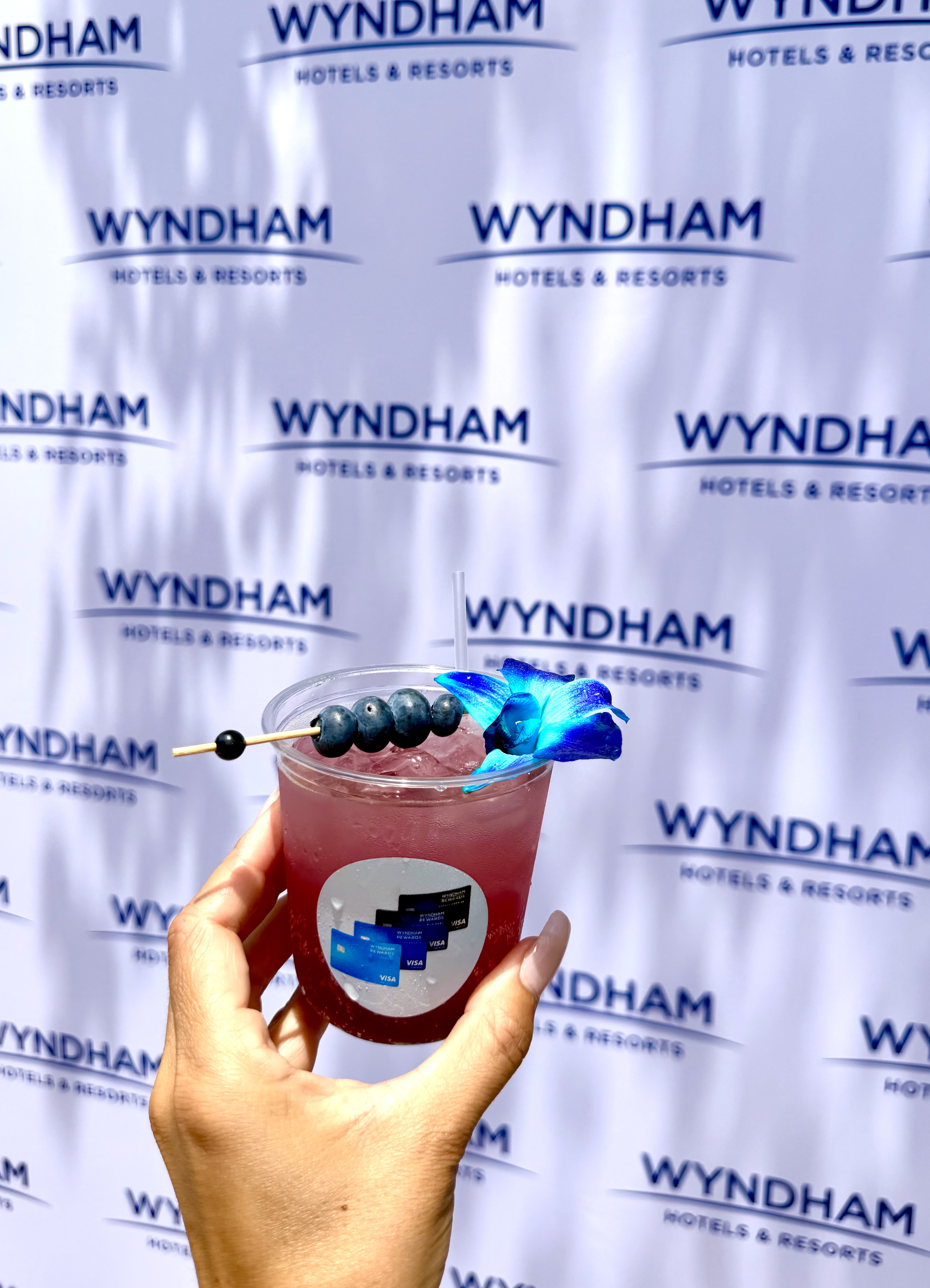 Branded cups and custom cocktail menu together